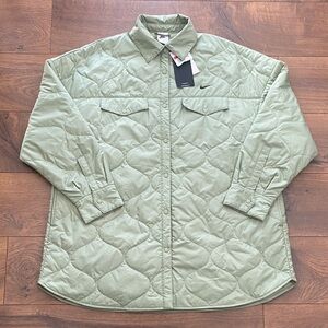 Nike Sportswear Essential Quilted Trench Coat Green Women’s Large NWT